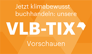 VLB-TIX Siegel mit dem Slogan "Jetzt klimabewusst buchhandeln: unsere VLB-TIX Vorschauen".
