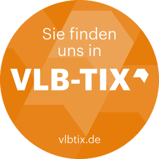 VLB-TIX Siegel mit dem Slogan "Sie finden uns in VLB-TIX".