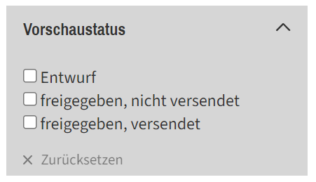 Filter Vorschaustatus