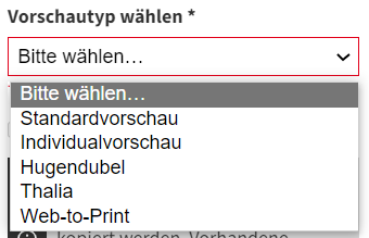 Vorschautyp wahlen