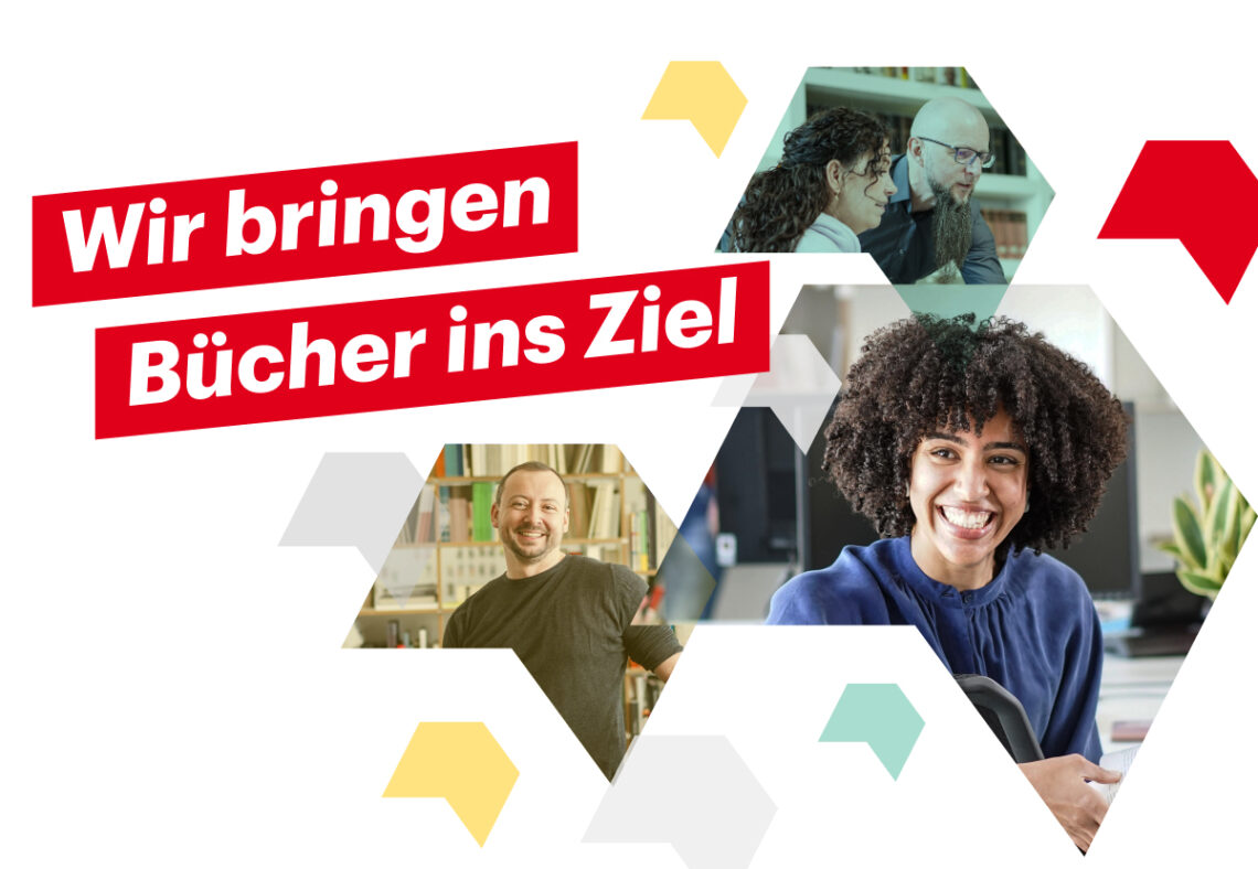 "Wir bringen Bücher ins Ziel" als Leitspruch der Frankfurter Buchmesse 2023.