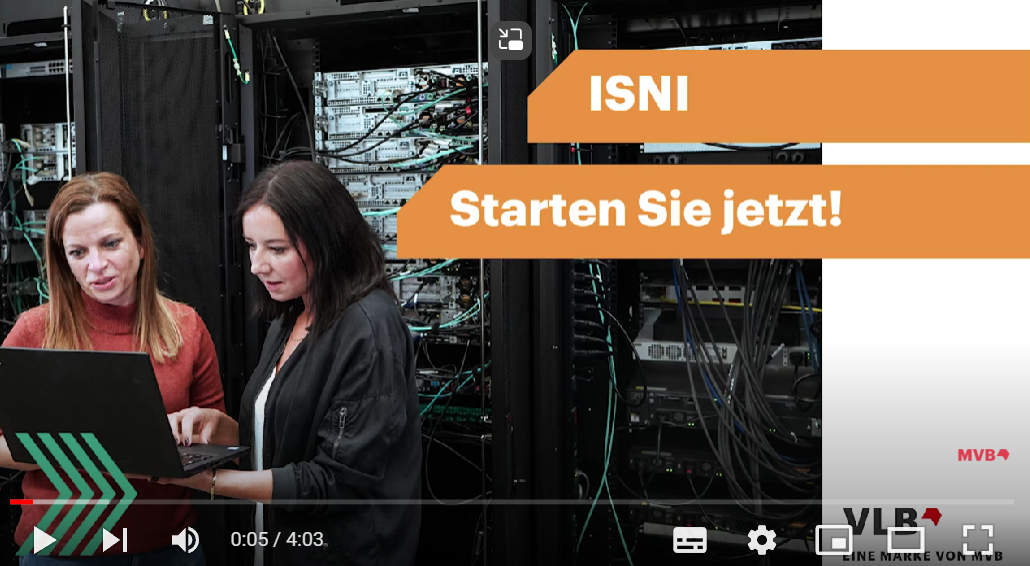YouTube Thumbnail mit dem Text "ISNI, starten Sie jetzt!".