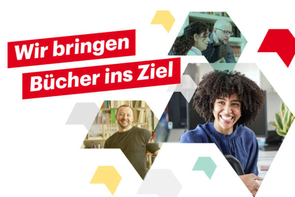 "Wir bringen Bücher ins Ziel" als Leitspruch der Frankfurter Buchmesse 2023.