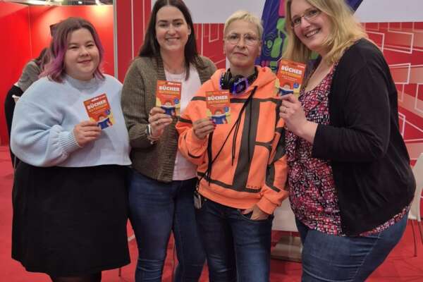 Die vier Gewinnerinnen des Meet & Dance Events wo der BÜCHER Gutschein Partner war und verschenkt wurde.